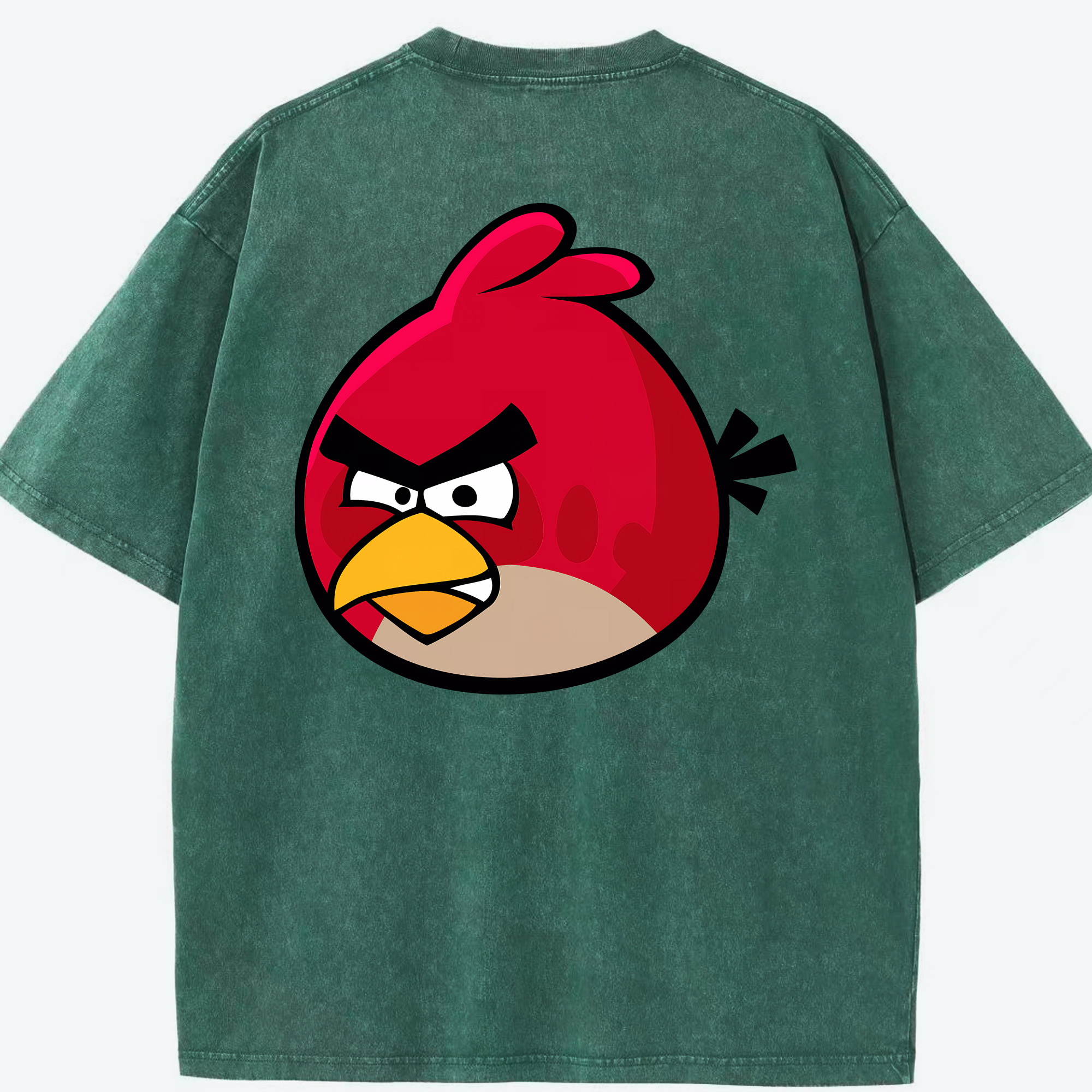 （画像用） Angry Birds アングリーバード 綿100% ヴィンテージ風 半袖Tシャツ（背面プリント）